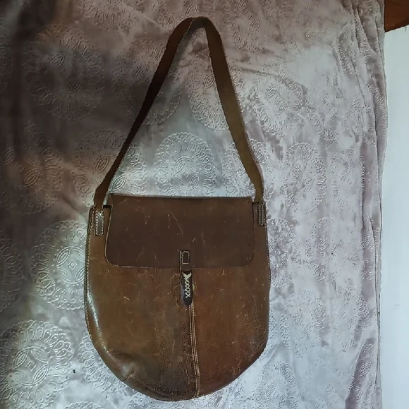 Bob Timberlake Brown Leather Messenger Bag - Picture 5 of 6